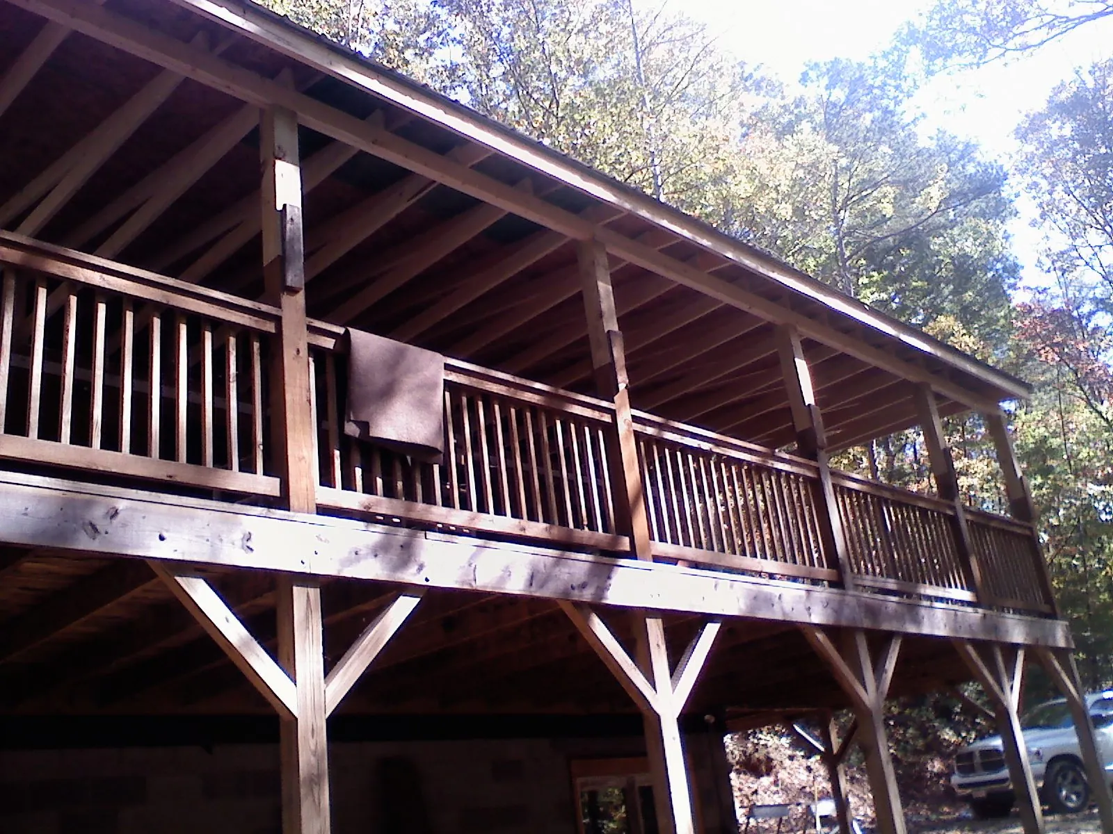 Timber framing under a new elevated porch and deck — Roof Leak Repair in Abbottstown by Roofing Brothers